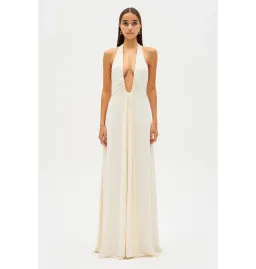 MISHA Jennifer Cupro Maxi Dress Ivory Size 8/S for rent on The Volte - image 1