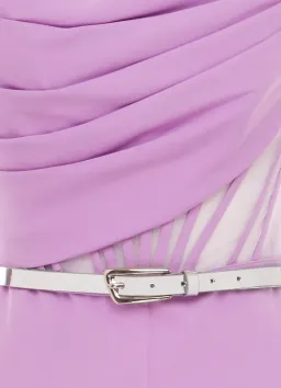 Leo Lin Carmen Draped Jumpsuit Lilac Size AU 10 for rent on The Volte - image 2