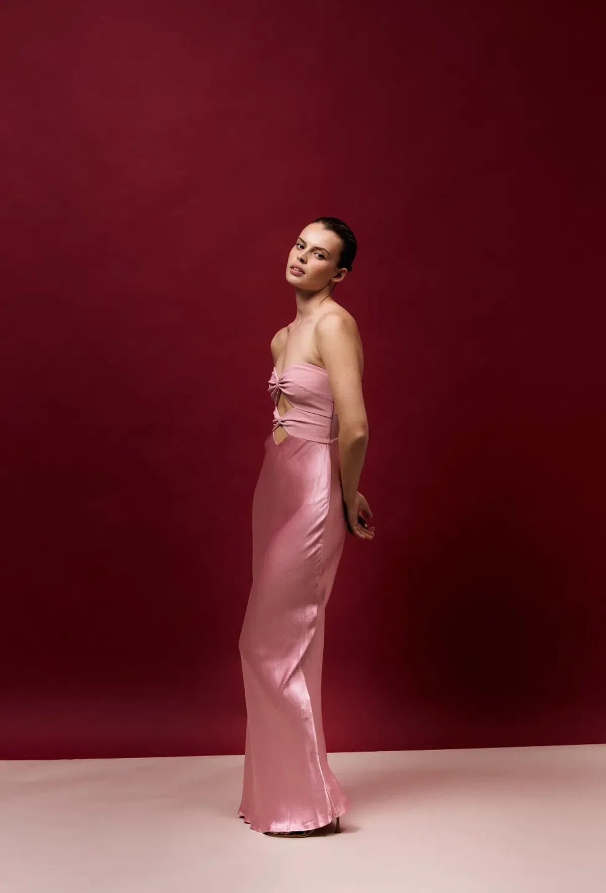 Bec & Bridge Halle Strapless Dress in Dusty Pink Size 6 for rent on The Volte - main image