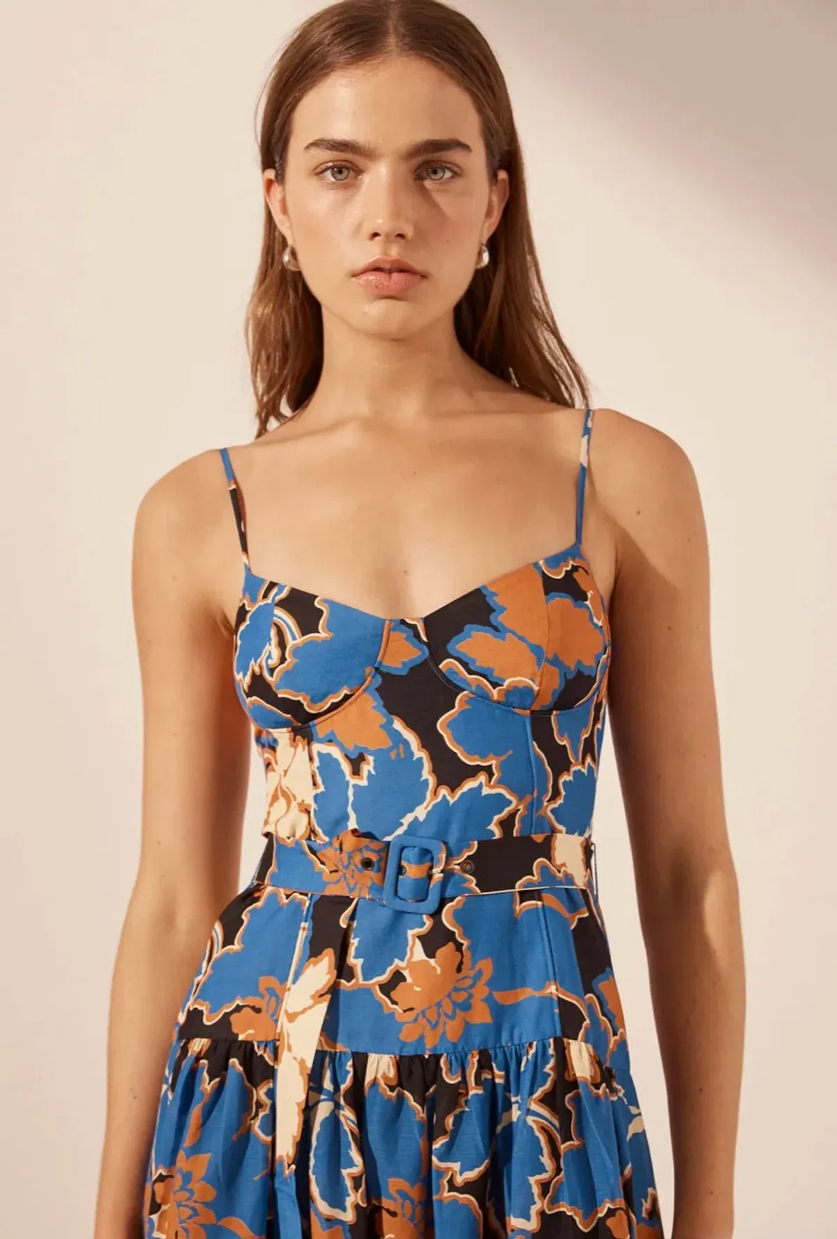 Shona Joy Karla Panelled Bustier Maxi Dress Strong Blue/Multi Size 8 - Image 2