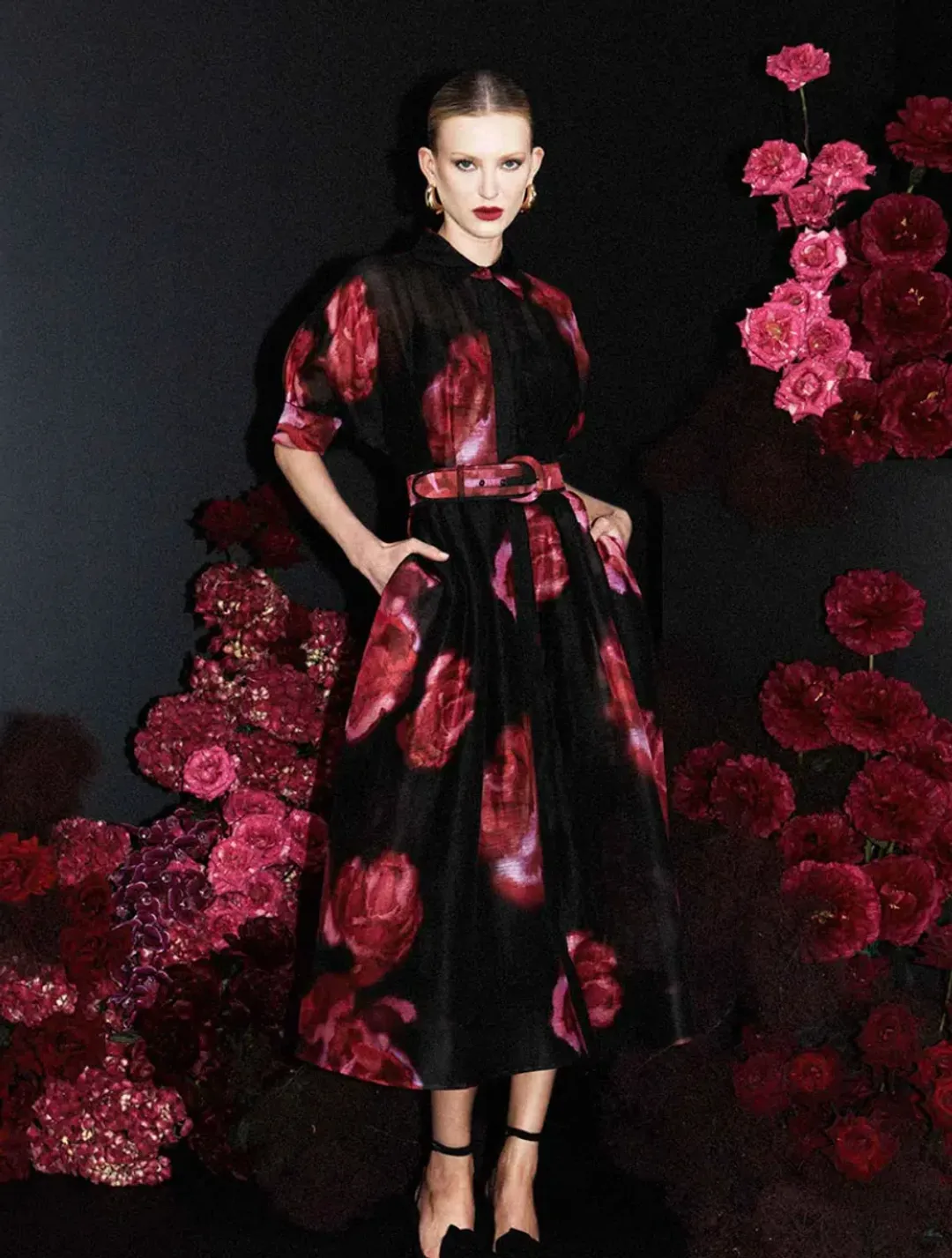 Rebecca Vallance Rosina Midi Dress Floral Size 18 for rent on The Volte - main image