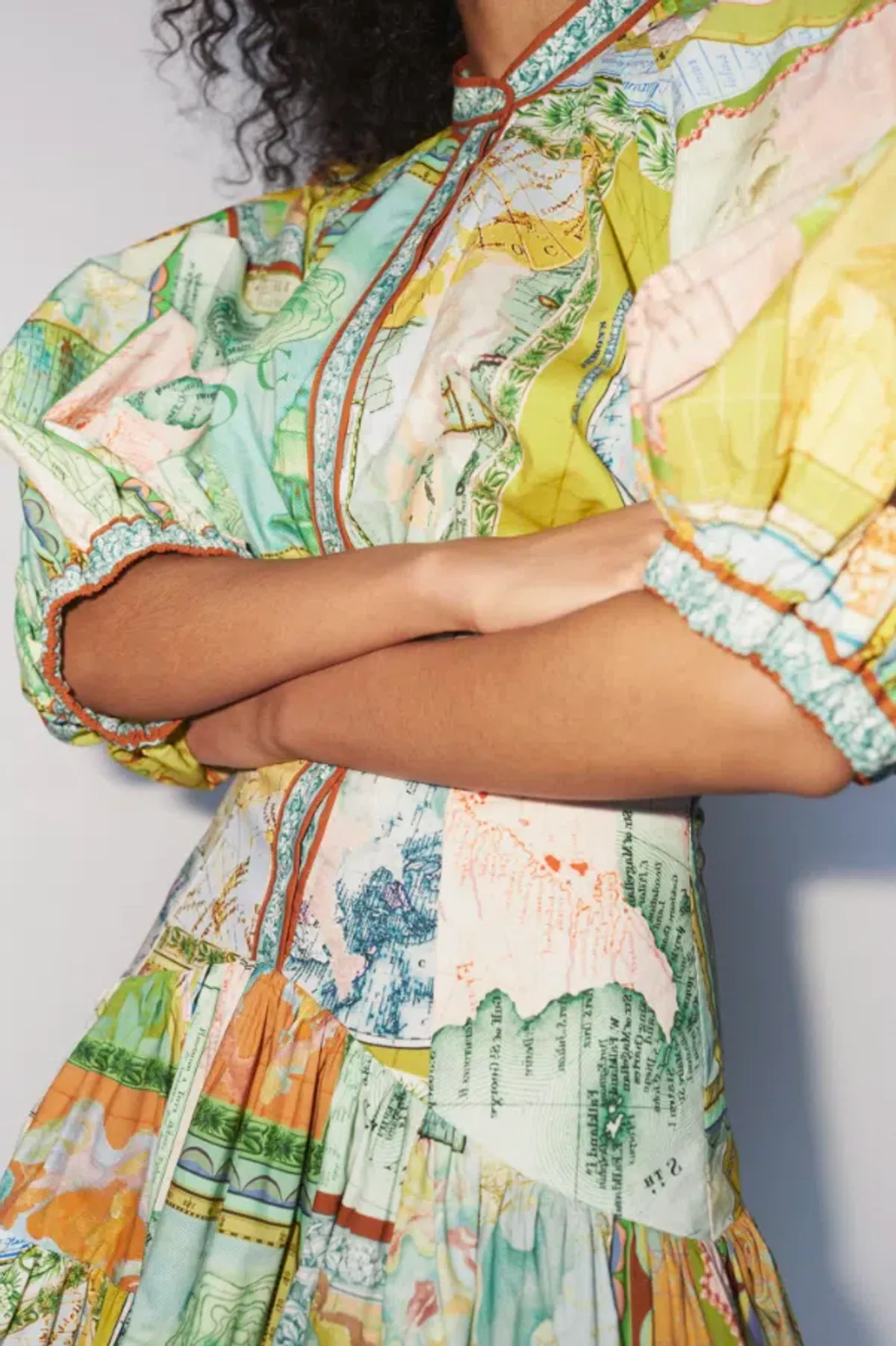 Alemais Atlas Mini Dress Green Multi Size 6 - Image 5