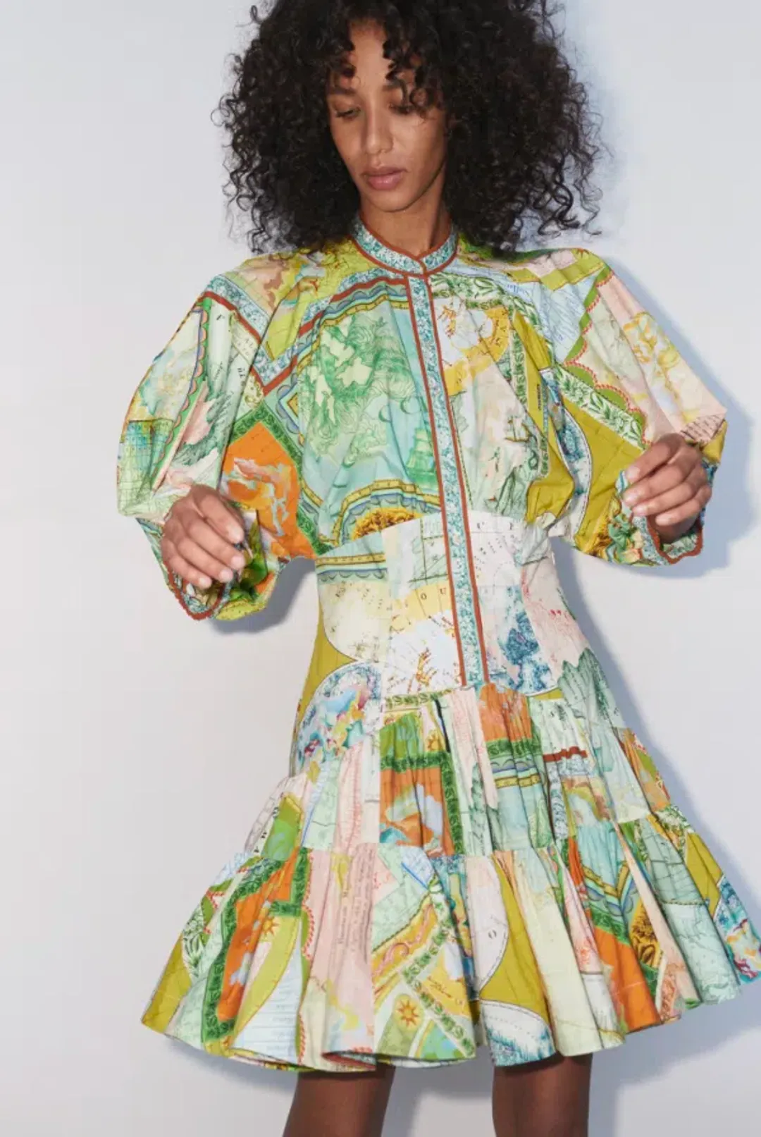 Alemais Atlas Mini Dress Green Multi Size 6 for rent on The Volte - main image