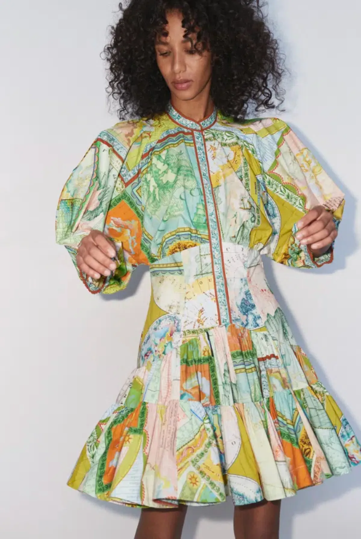 Alemais Atlas Mini Dress Green Multi Size 6 - Image 4