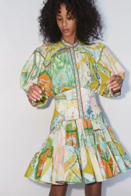 Alemais Atlas Mini Dress Green Multi Size 6 for rent on The Volte - image 4