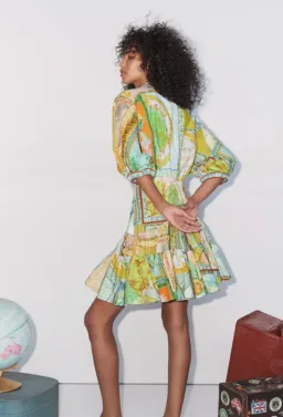 Alemais Atlas Mini Dress Green Multi Size 6 for rent on The Volte - image 3