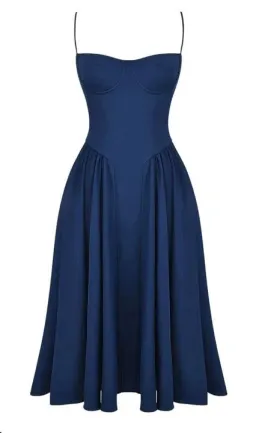 House of CB Samaria Corset Sundress in French Navy Size 6/XS for rent on The Volte - image 3