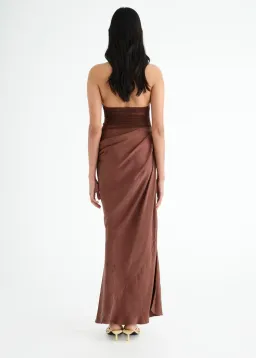 Benni Gina Maxi Dress Chocolate Size AU 8 for rent on The Volte - image 4