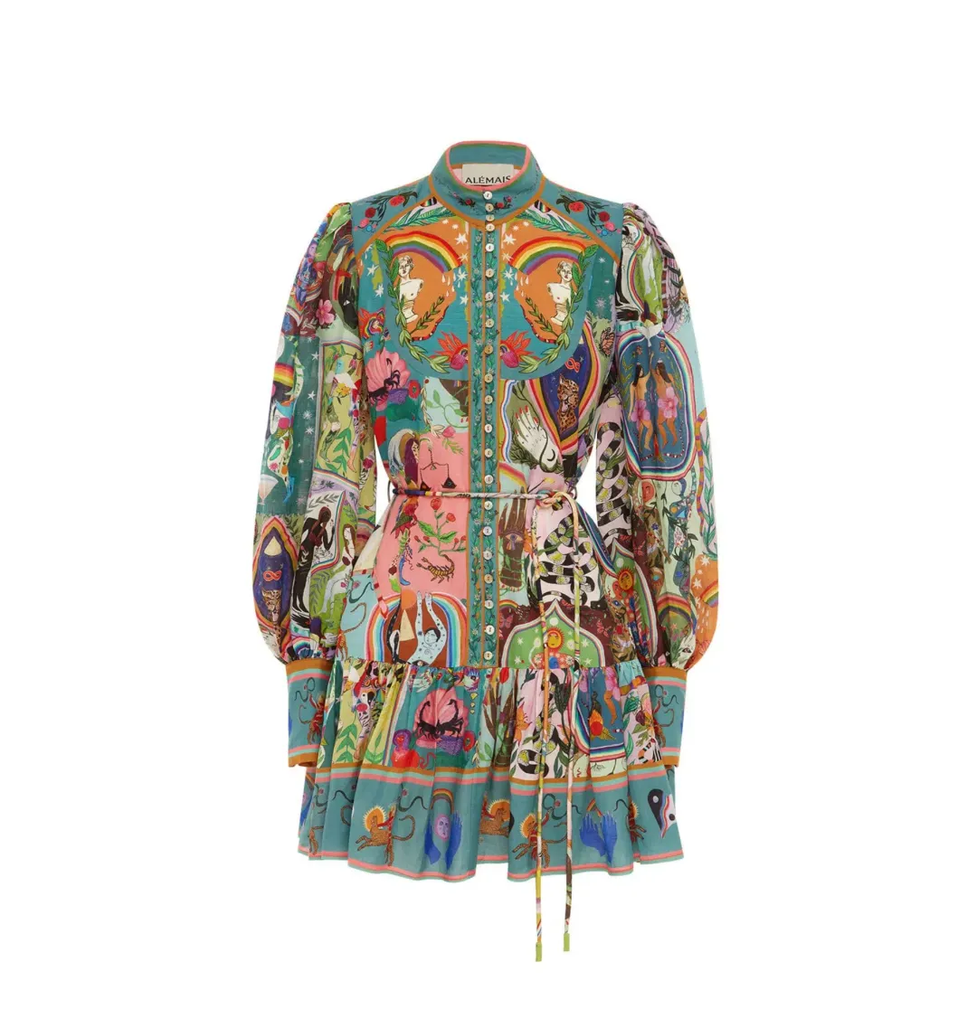 Alemais Evergreen Mini Dress Multi Size AU 8 for rent on The Volte - main image