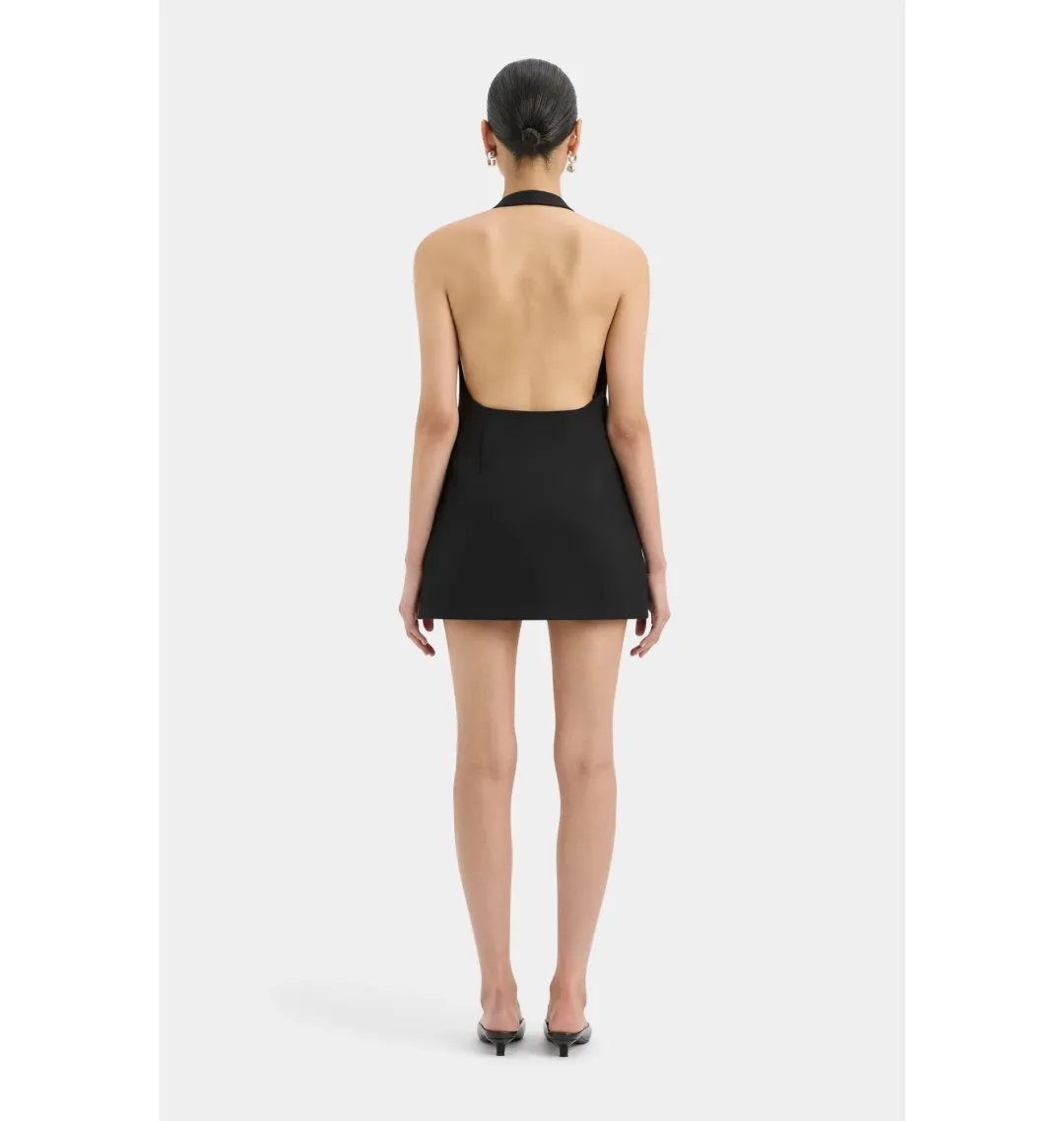 Sir the Label Sandrine Halter Mini Dress Black Size AU 8 for rent on The Volte - main image