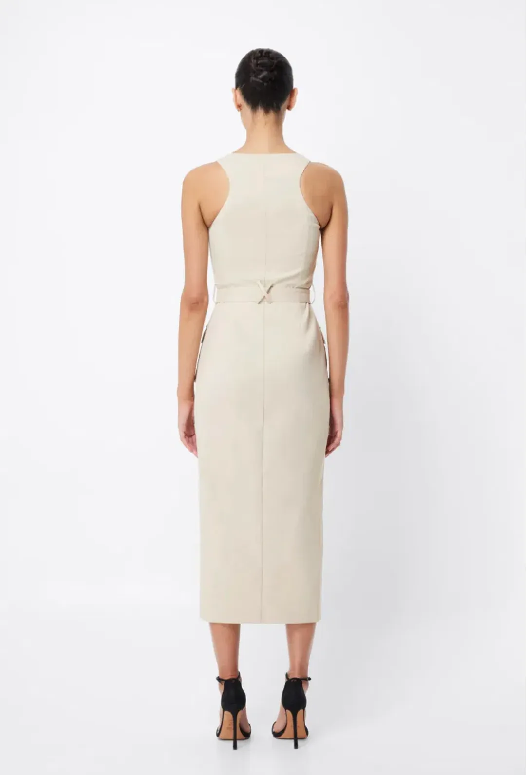 MOSSMAN BEIGE ON HIATUS MIDI SAFARI DRESS for rent on The Volte - main image