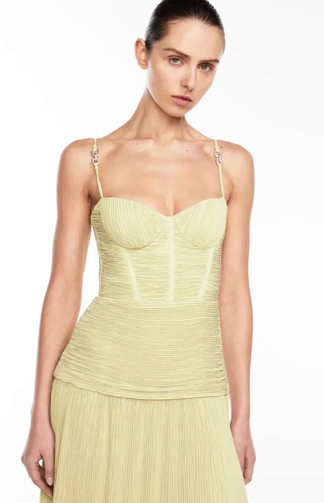 Manning Cartell Double Time Pleat Dress Pistachio Size 10 for rent on The Volte - main image