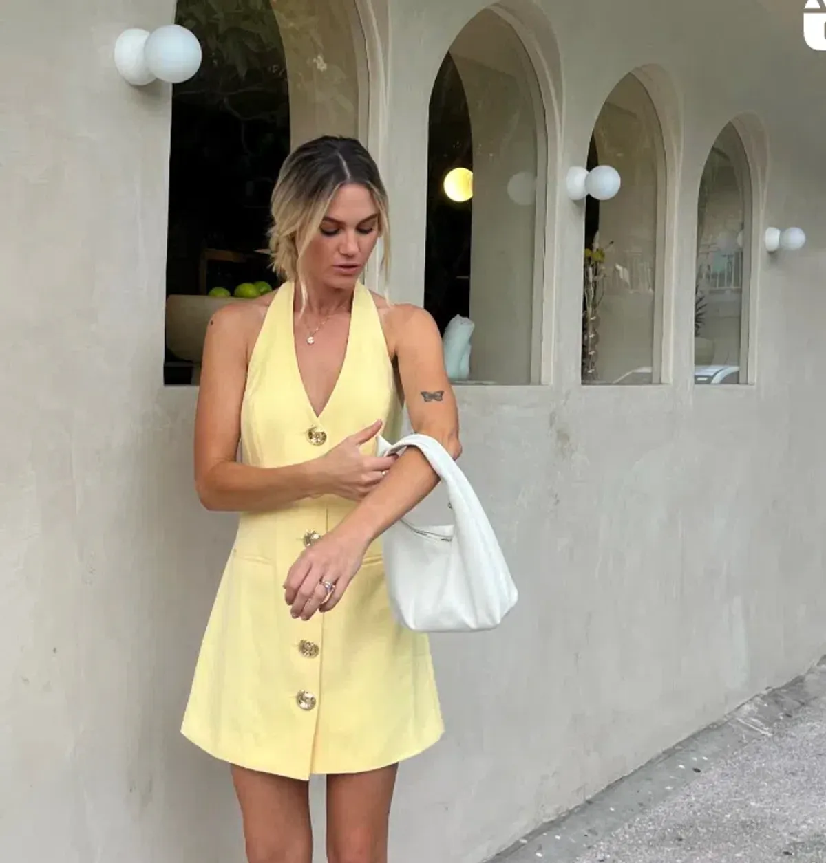 The Wolf Gang Irida Vest Mini Dress Butter Lemon Yellow Size 10 - Image 5