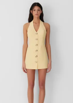 The Wolf Gang Irida Vest Mini Dress Butter Lemon Yellow Size 10 for rent on The Volte - image 2