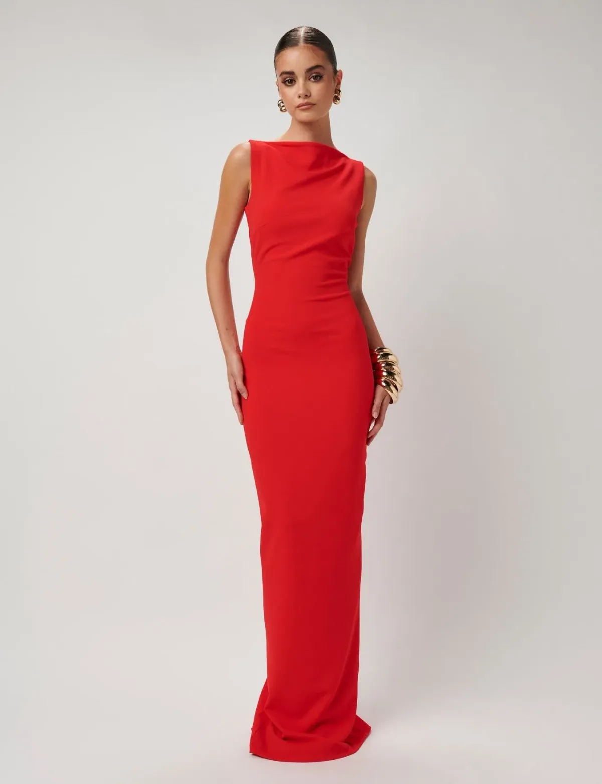 Effie Kats Verona Gown Cherry Red Size 10 - Image 1