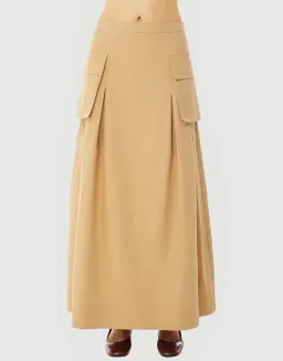 Find Me Now Cargo Pleated Maxi Skirt Beige Size 10 for rent on The Volte - image 5