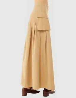 Find Me Now Cargo Pleated Maxi Skirt Beige Size 10 for rent on The Volte - image 4