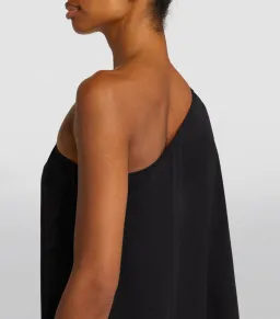 Anine Bing Black Silk Rowan Midi Dress Black Size 10 for rent on The Volte - image 2