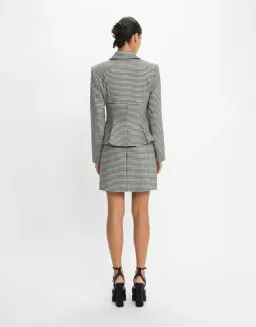 Cue Houndstooth Collared Peplum Jacket & A-Line Mini Skirt Power Suit Size 8 & 10 for rent on The Volte - image 3
