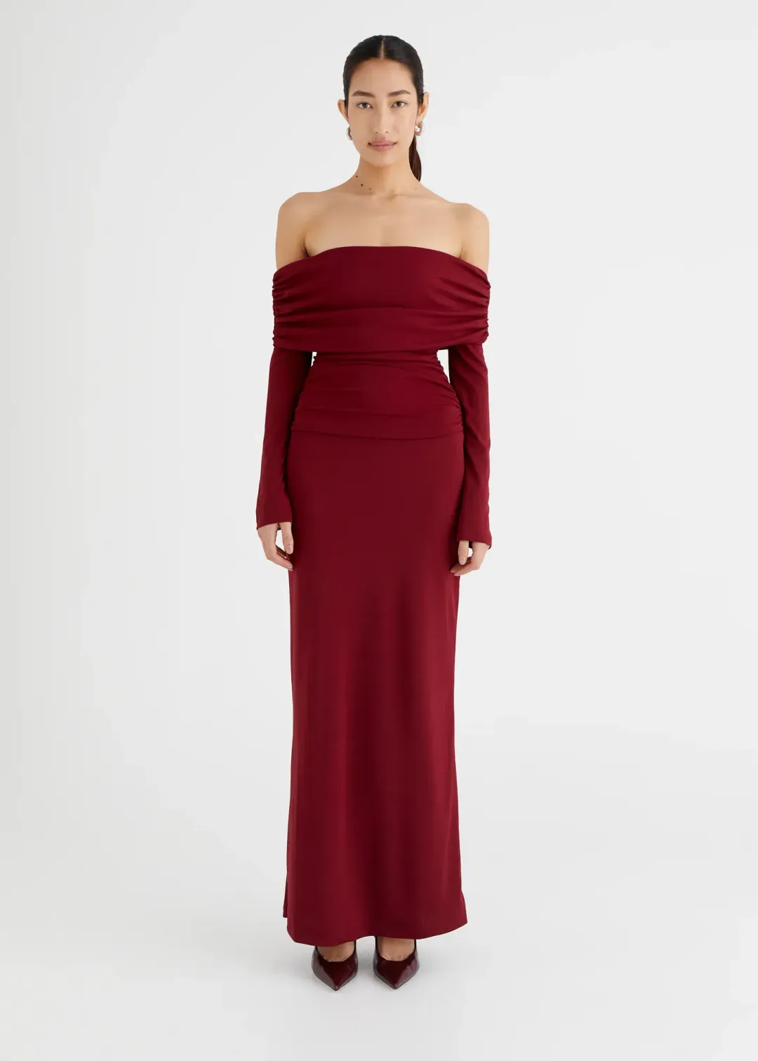 BENNI Lorena Maxi Dress Wine Size 8 for rent on The Volte - main image