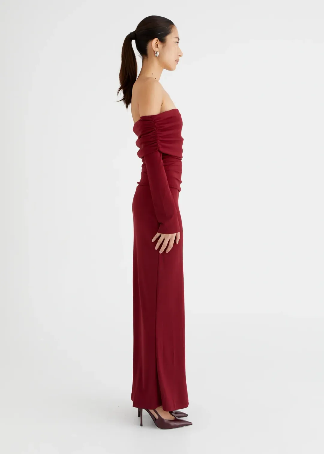 BENNI Lorena Maxi Dress Wine Size 8 for rent on The Volte - main image