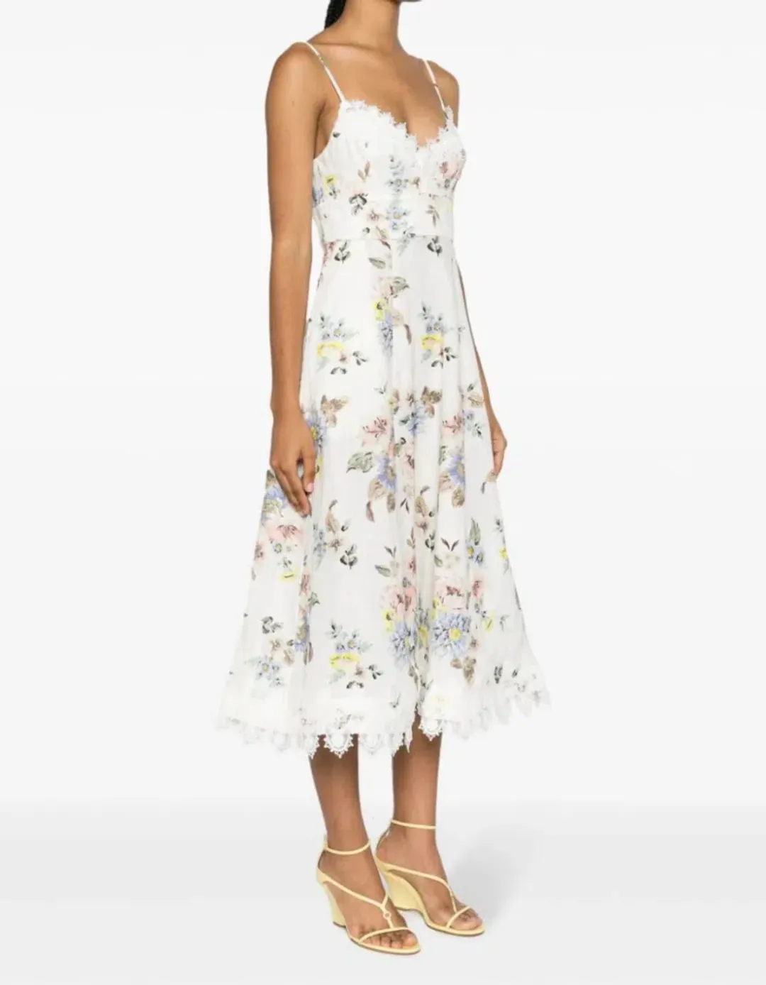 Zimmermann Appliqué Picnic Dress Blue Floral Size 1/Au 10 for rent on The Volte - main image