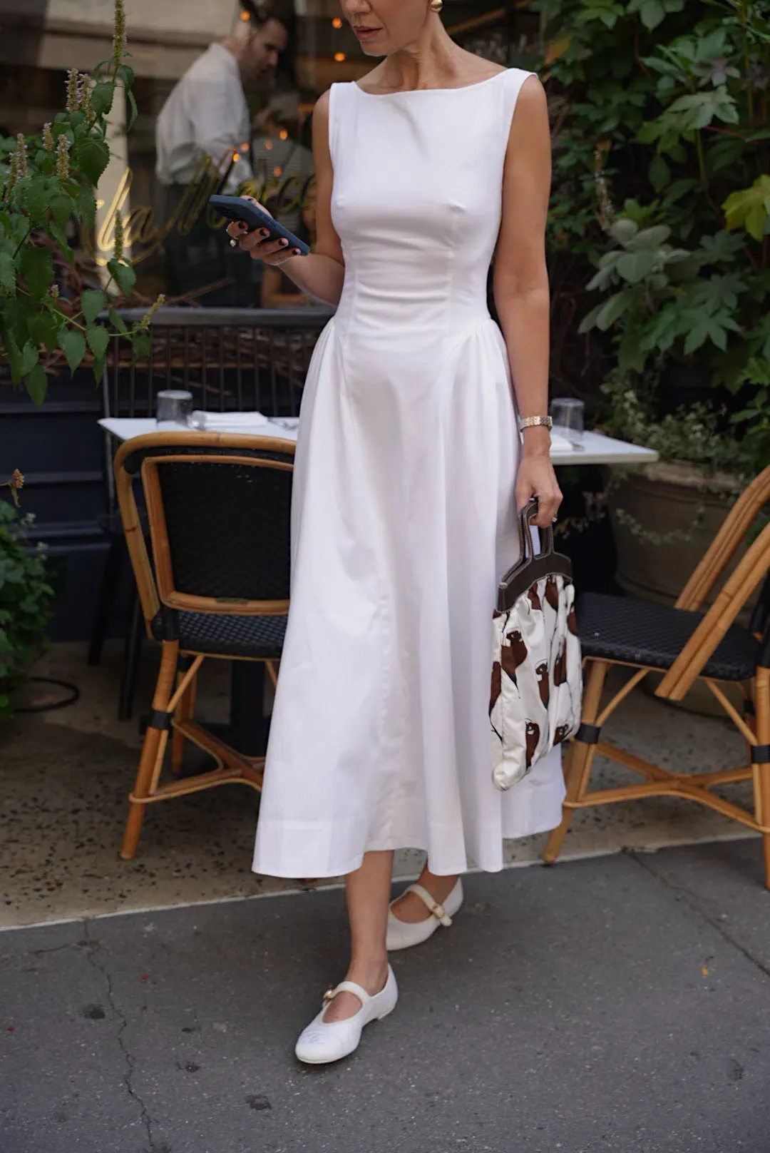 Helsa Stretch Cotton Sateen Midi Dress Size XXS/Au 6 for rent on The Volte - main image