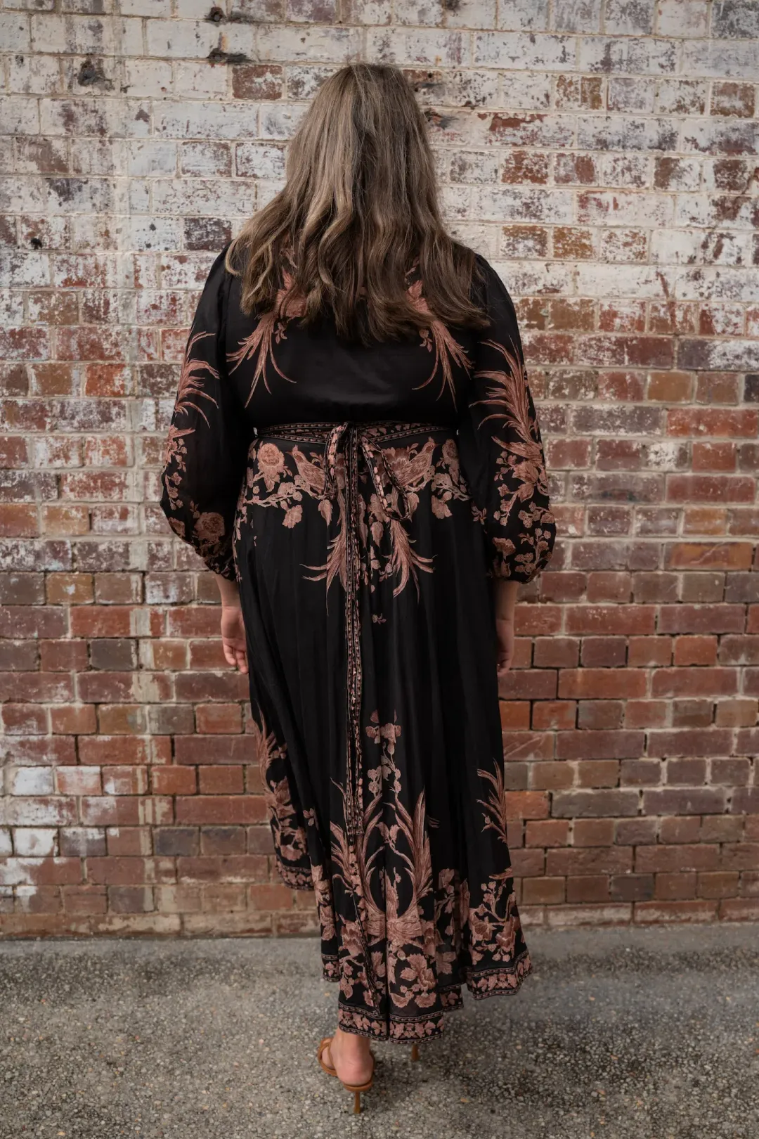 Zimmermann The Waverly Wrap Midi Dress in Black Bird Floral Size 4 /Au 16 for rent on The Volte - main image