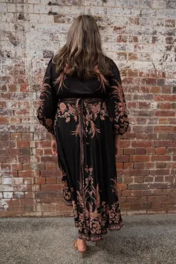 Zimmermann The Waverly Wrap Midi Dress in Black Bird Floral Size 4 /Au 16 for rent on The Volte - image 3