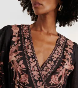 Zimmermann The Waverly Wrap Midi Dress in Black Bird Floral Size 4 /Au 16 for rent on The Volte - image 6