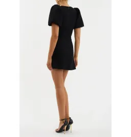 Rebecca Vallance Aubree Flower Mini Dress in Black Size AU 10 for rent on The Volte - image 2