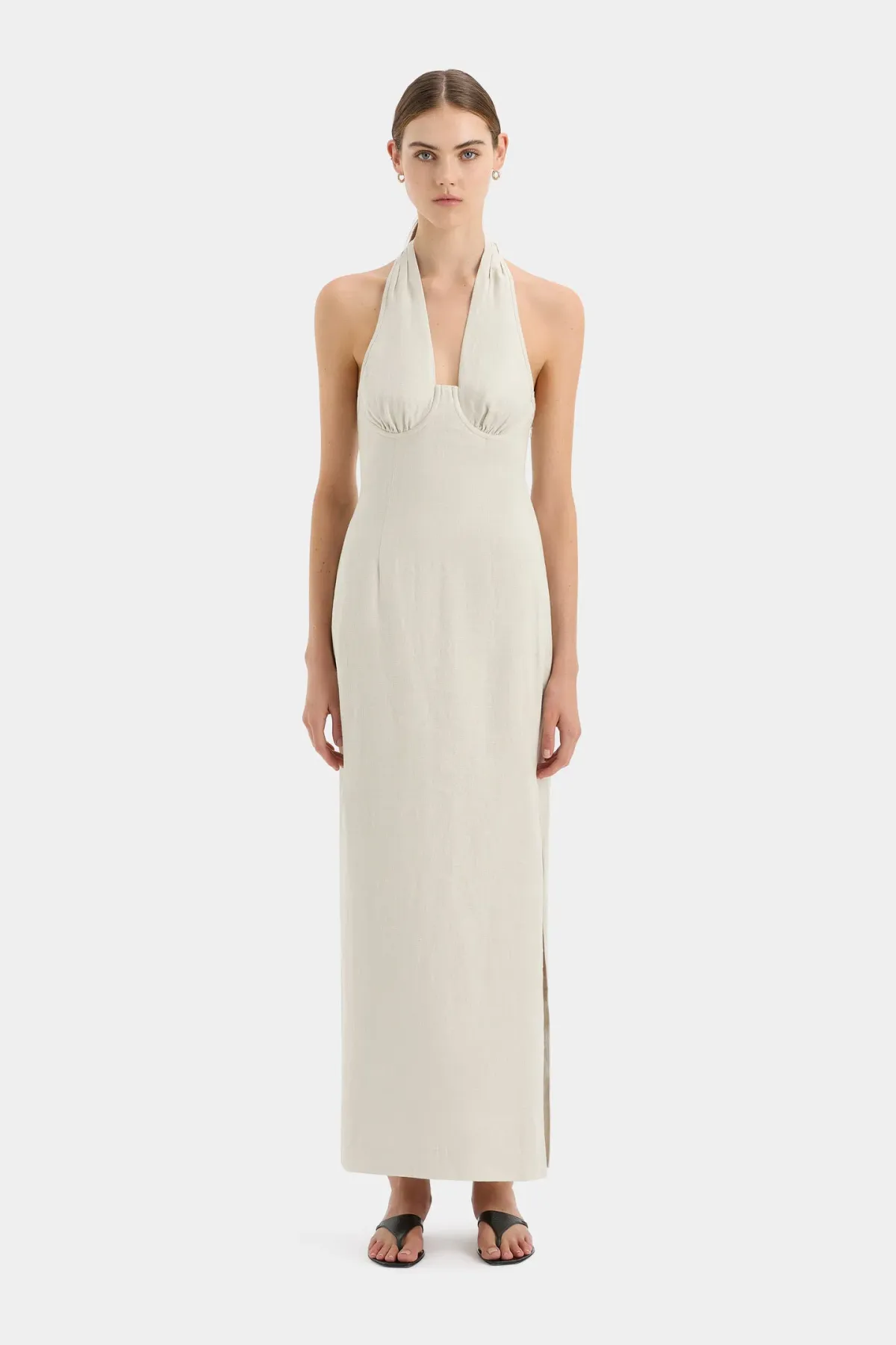 Sir the Label Affogato Halter Dress Ecru Size 4 / AU 14 for rent on The Volte - main image