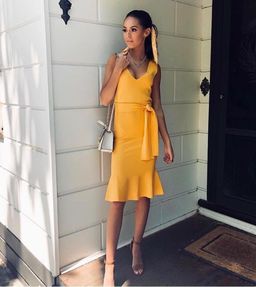 Kookai Miami Tie Dress Mango Yellow Size 8 for rent on The Volte - image 2