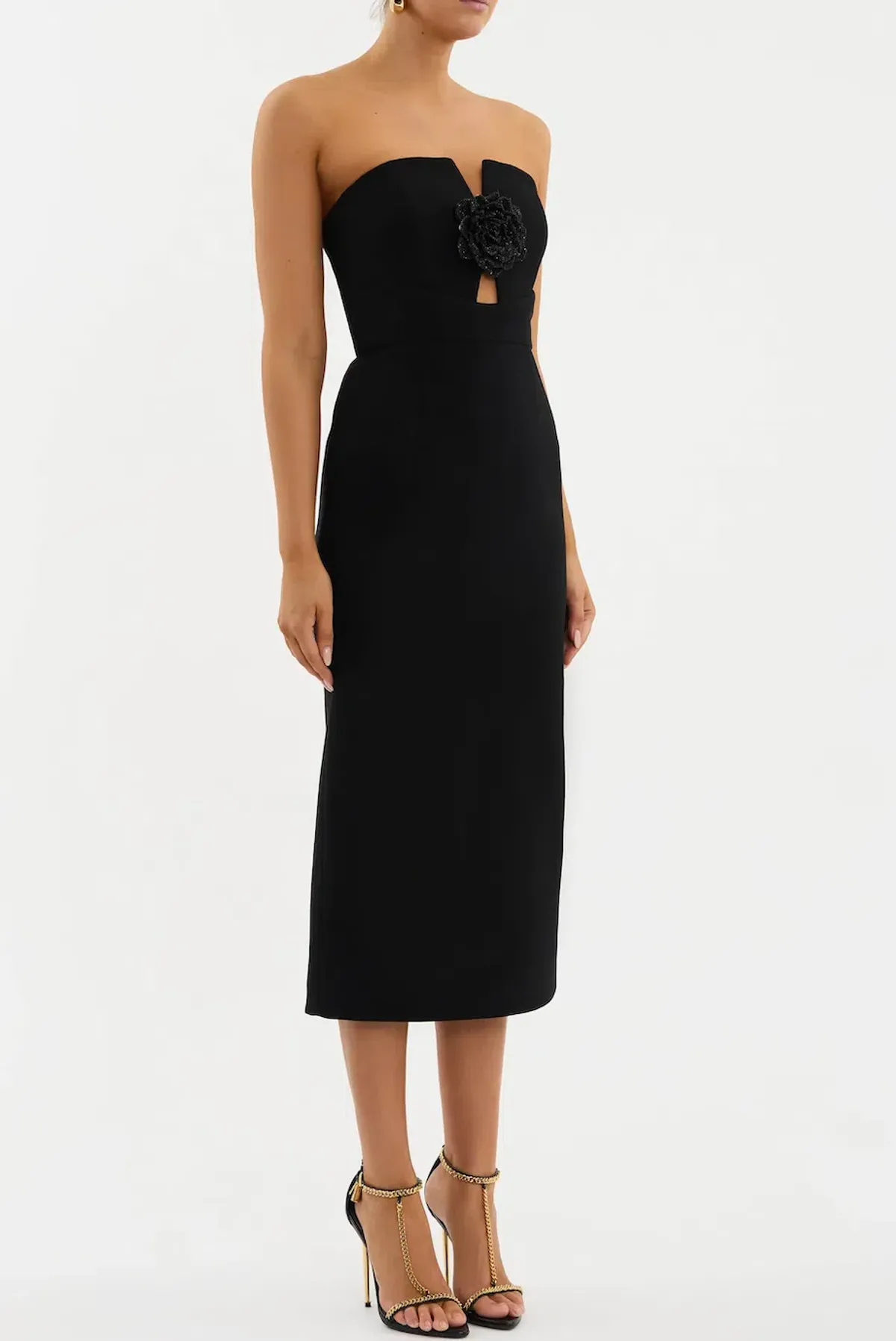 Rebecca Vallance Aubree Midi Dress Black Size 8 - Image 1