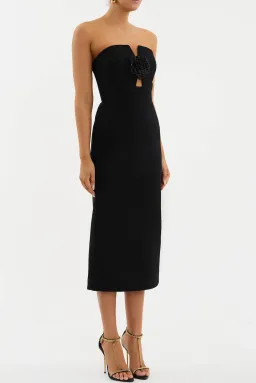 Rebecca Vallance Aubree Midi Dress Black Size 8 for rent on The Volte - image 1