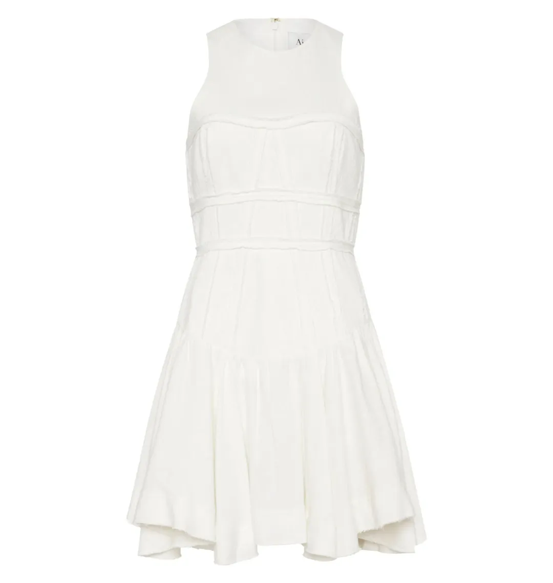Aje Corset Mini Dress White Size AU 12 for rent on The Volte - main image
