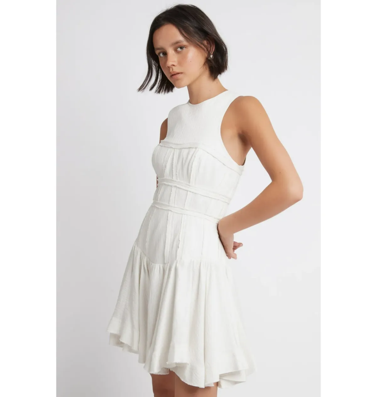 Aje Corset Mini Dress White Size AU 12 - Image 3
