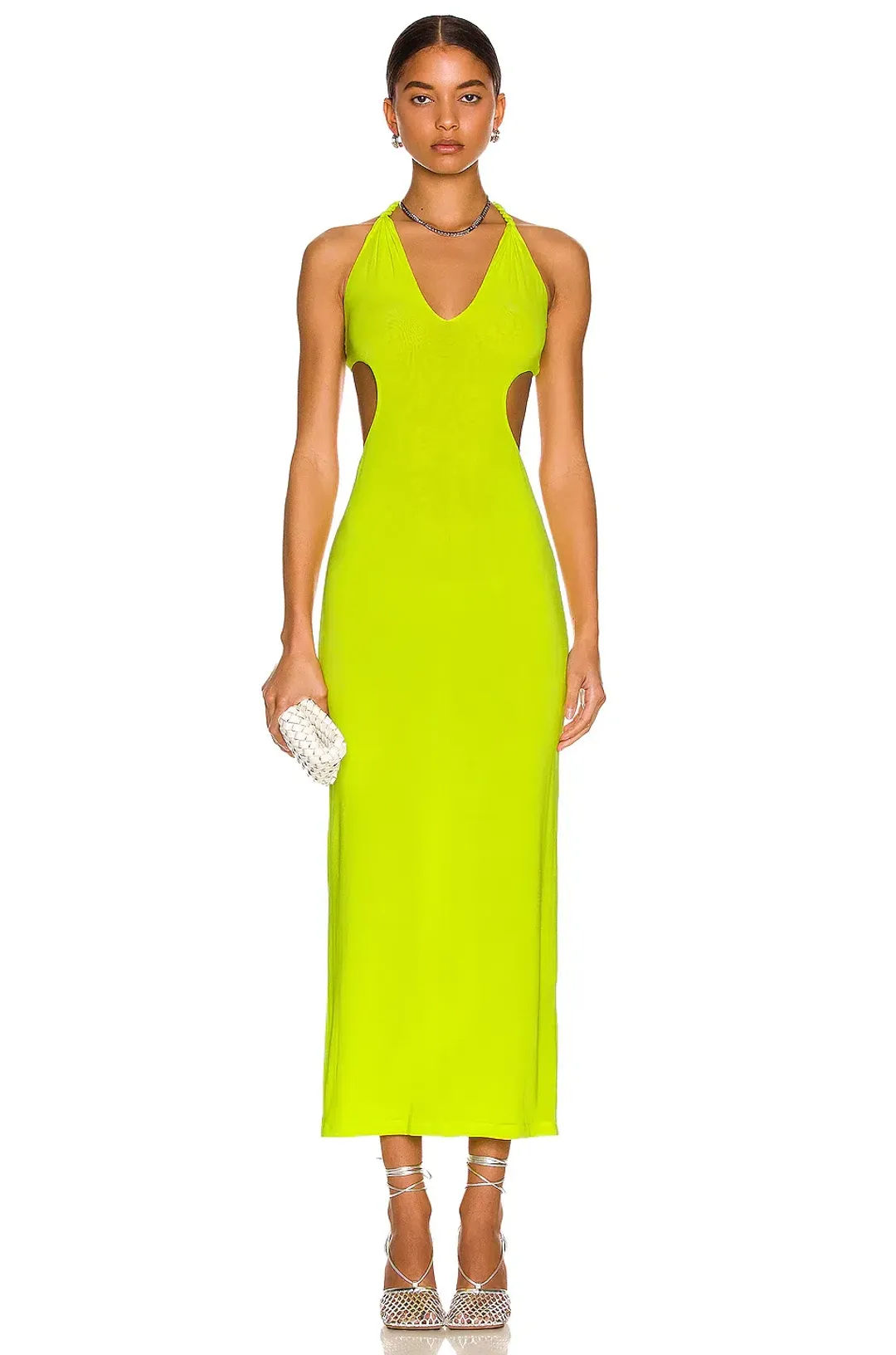 Dion Lee V Neck Rope Dress Acid Yellow Size 8 for rent on The Volte - main image