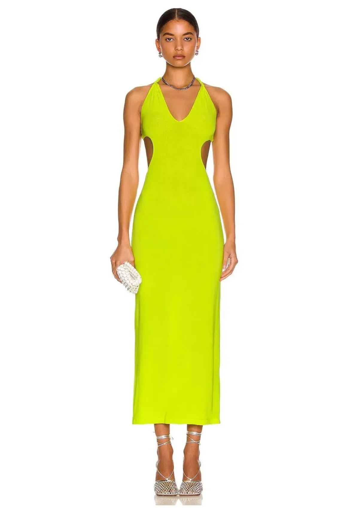 Dion Lee V Neck Rope Dress Acid Yellow Size 8 - Image 1