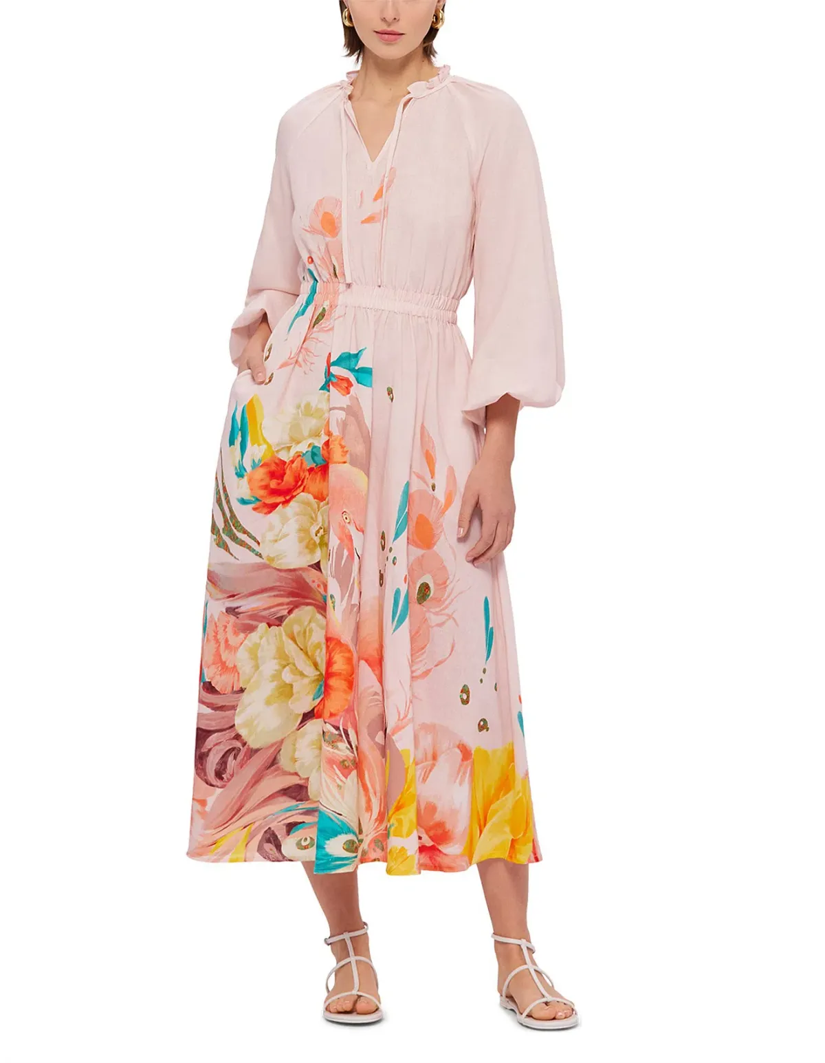 Leo Lin Pippa Midi Dress in Euphoria Print Size 10 - Image 3