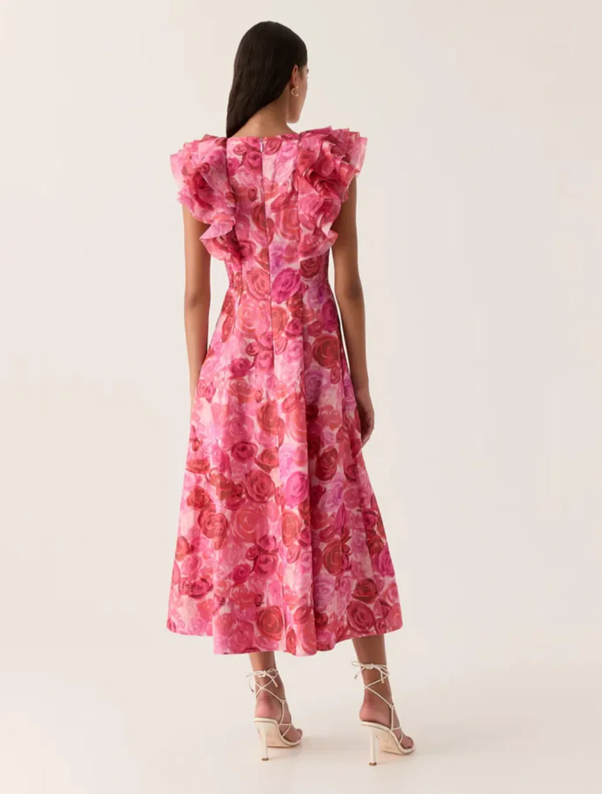 Aje Enchanted Plunge Midi Dress Misty Rose Size 8 - Image 2