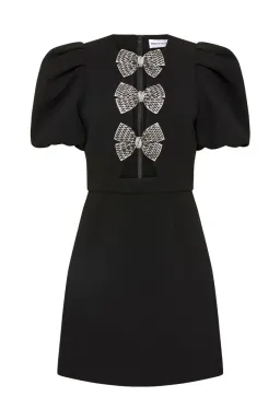 Rebecca Vallance Yvonne Bow Mini Dress in Black Size 12 for rent on The Volte - image 4
