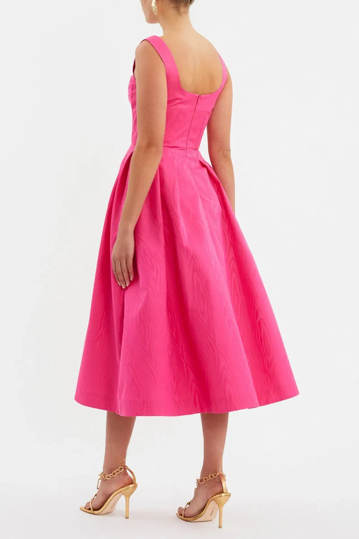 Rebecca Vallance Lyla Midi Dress in Hot Pink Size 10 - Image 3