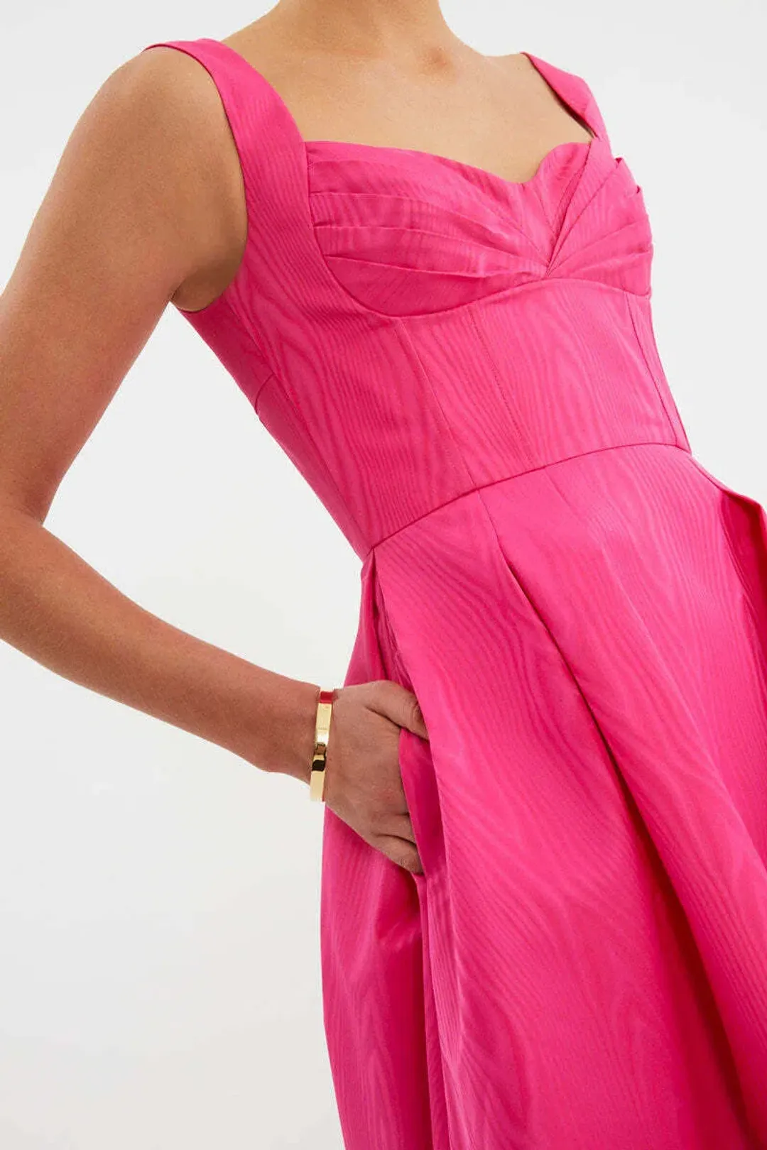 Rebecca Vallance Lyla Midi Dress in Hot Pink Size 10 for rent on The Volte - main image