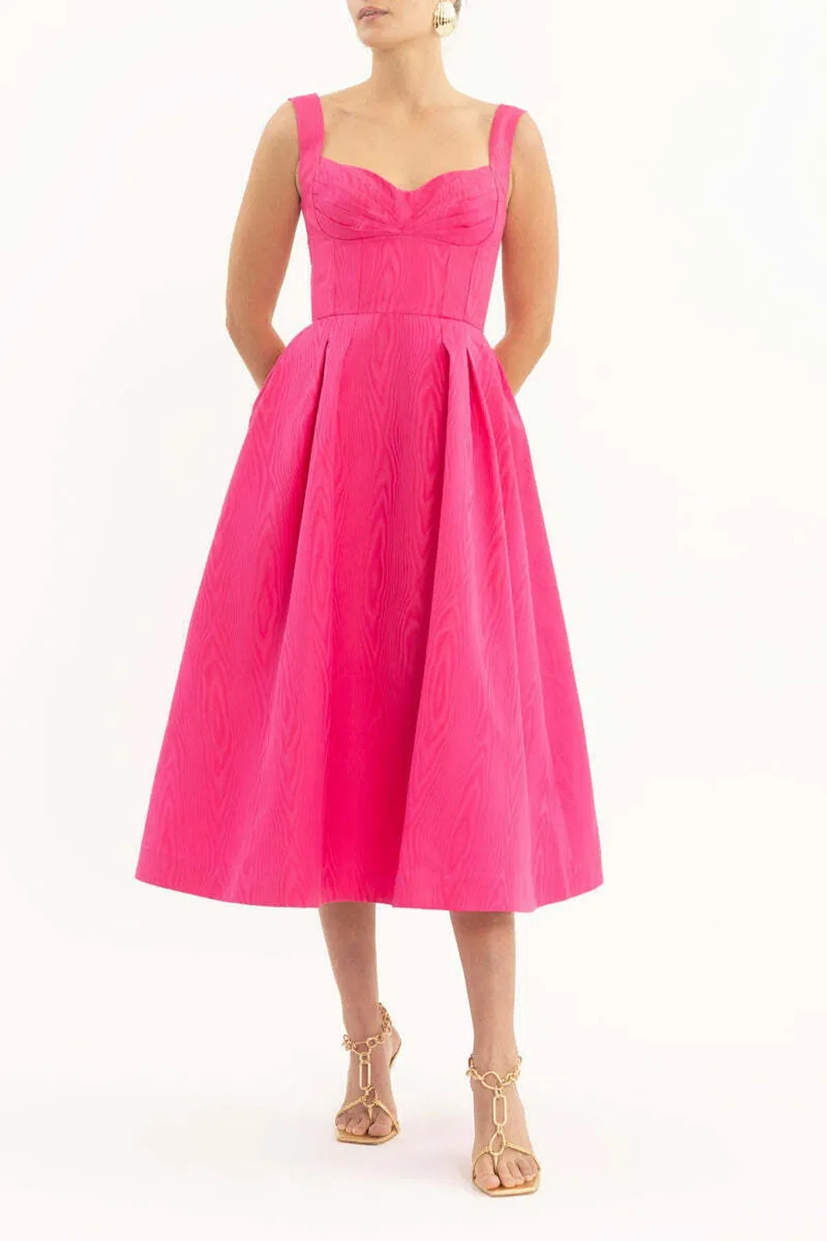 Rebecca Vallance Lyla Midi Dress in Hot Pink Size 10 - Image 4