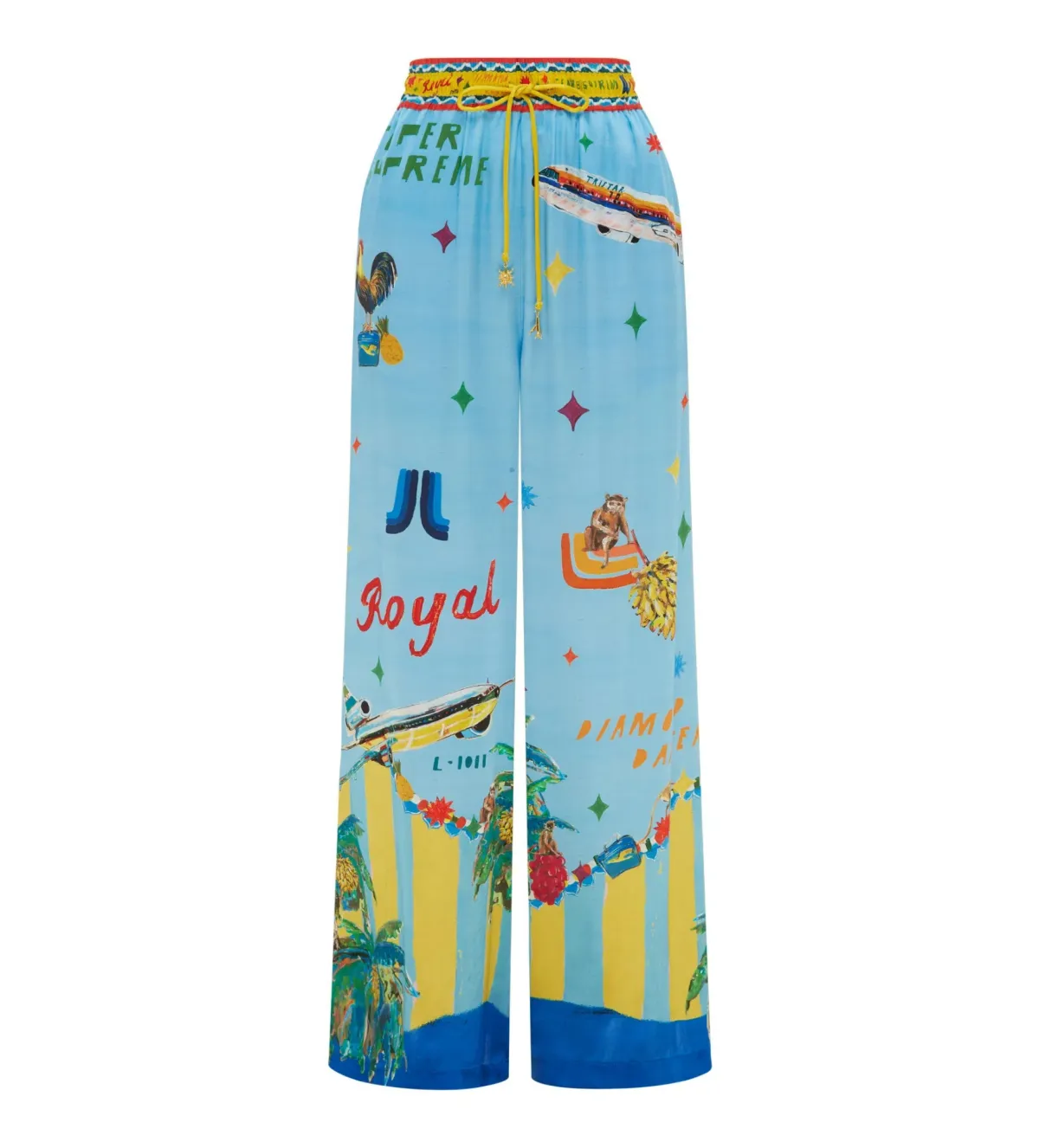 Alemais All Aboard Silk Shirt and Pant Set Print Size AU 14 - Image 5