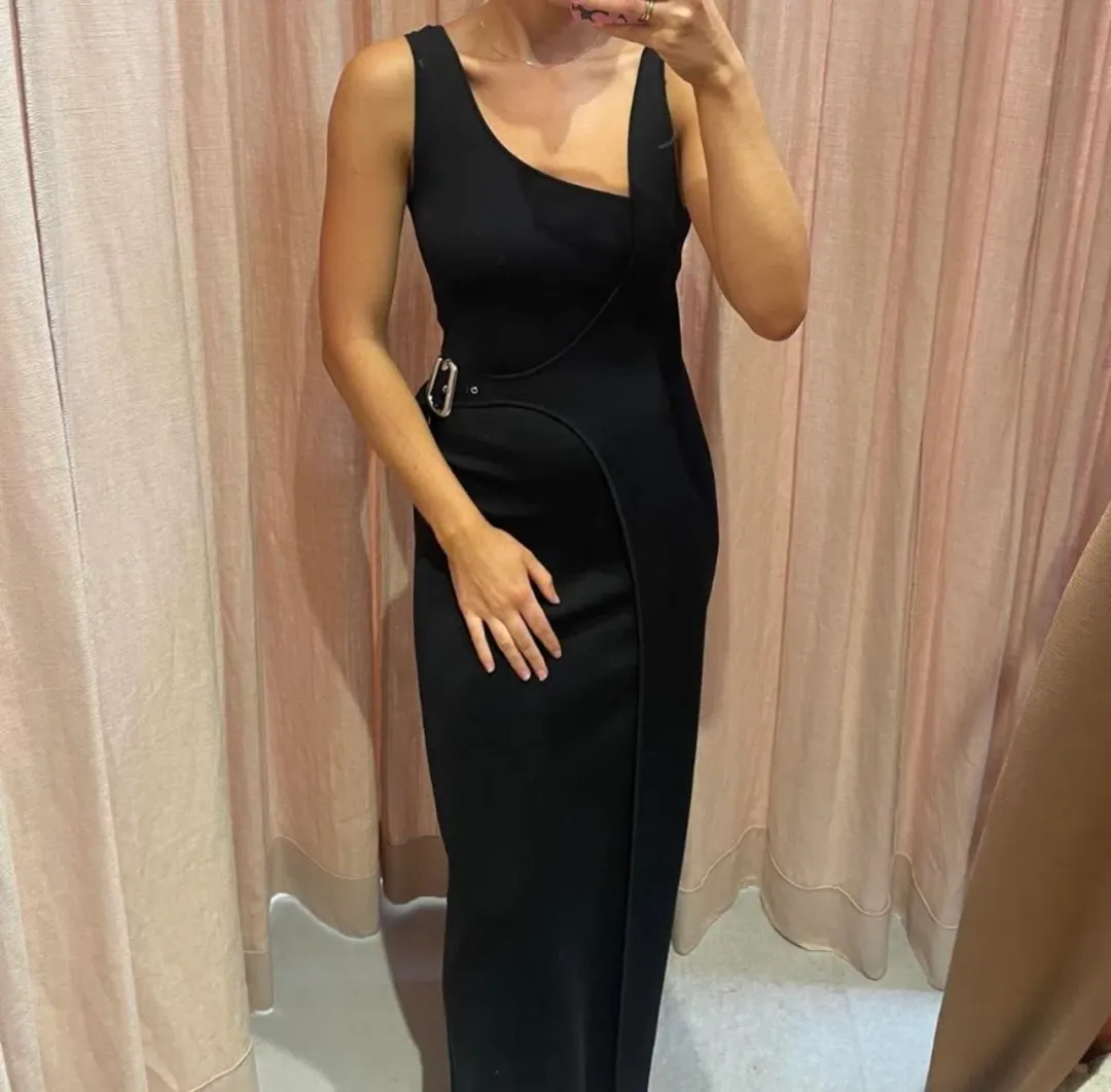 Sir The Label Modernist Belted Dress Black Size 8 for rent on The Volte - main image