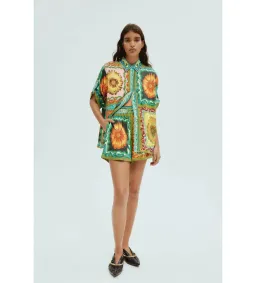 Alemais Disco Daisy Shirt and Short Set Multi Size 14 for rent on The Volte - image 1