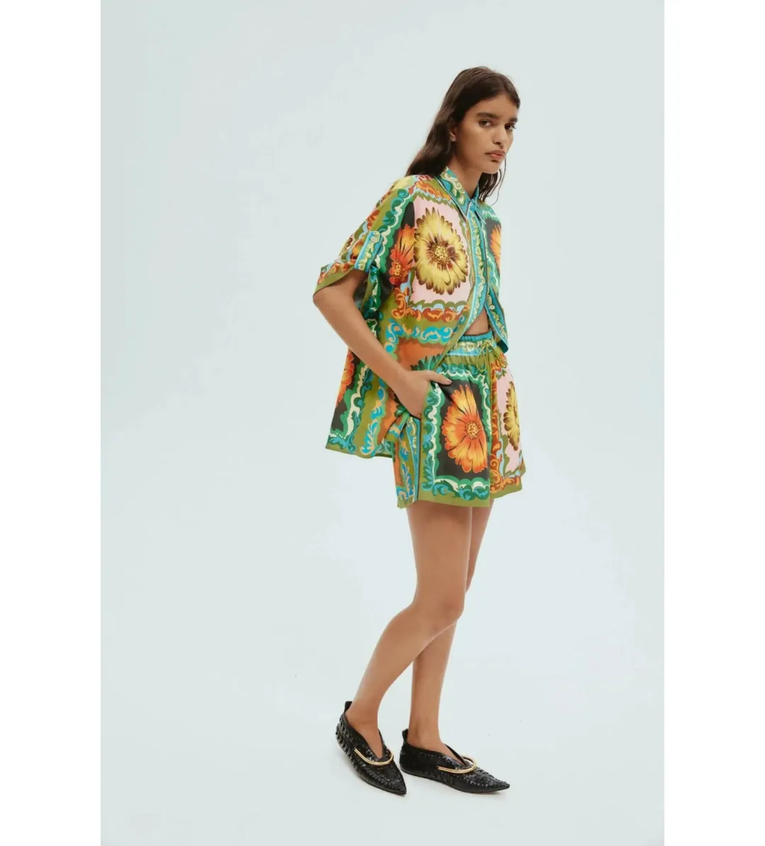 Alemais Disco Daisy Shirt and Short Set Multi Size 14 for rent on The Volte - main image