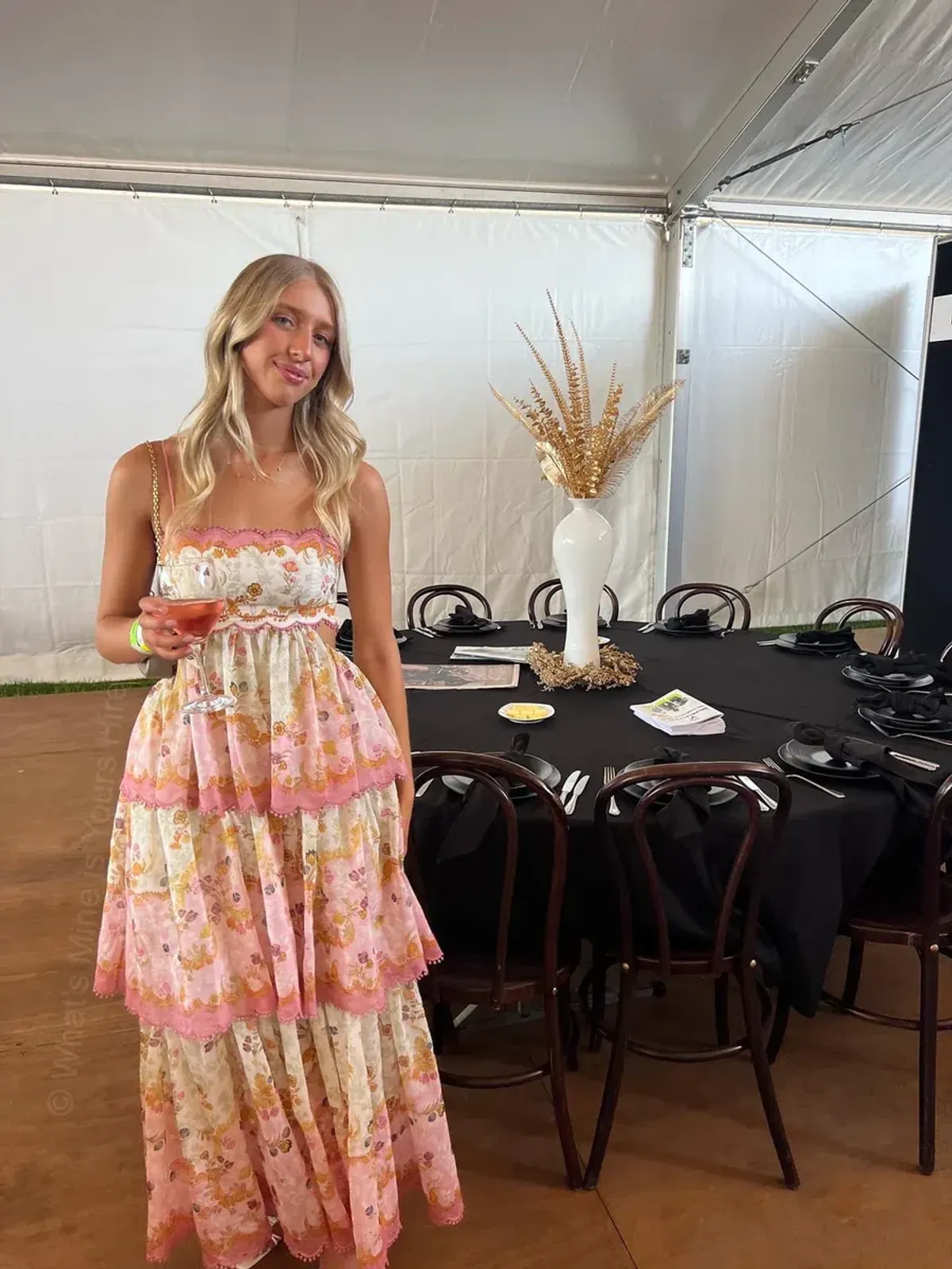 Zimmermann Laurel Frill Dress Pink Green Floral Size 2 / AU 12 - Image 1